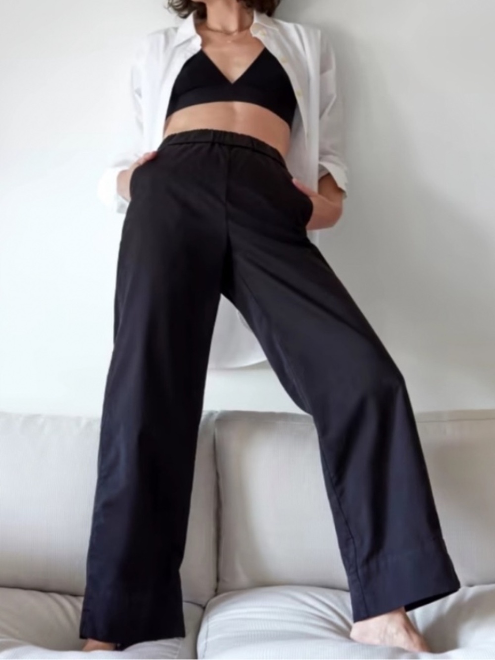 Everlane The Easy Pant Pull-on Elasticized Waistband Organic Cotton Size Small